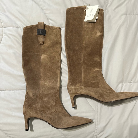 BRUNELLO CUCINELLI
Suede Monili Stiletto Riding Boots - Picture 6 of 10